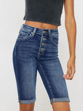 Kancan Full Size Cat's Whiskers Button Fly High-Stretch Denim Shorts
